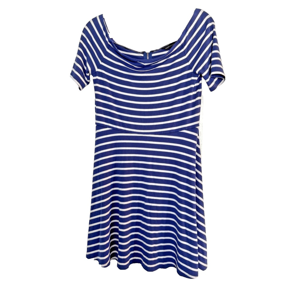 White House Black Market Navy/White Striped Dress Women's Size Small Nautical